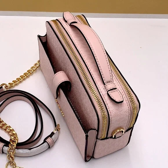 MICHAEL KORS JET SET ITEM MEDIUM DOUBLE ZIP PHONE XBODY LIGHT POWDER BLUSH MULTI - Picture 3 of 16